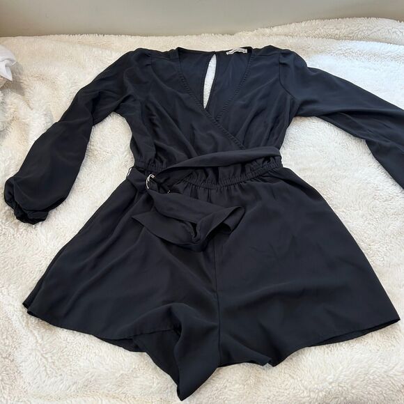 Abercrombie & Fitch Pants - Abercrombie & Fitch Womens Wrap Front Romper with Buckle in‎ Black Size L